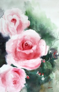 Sadia Arif, 14 x 20 Inch, Water Color on Paper,  Floral Painting, AC-SAD-007